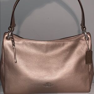 Coach Leather Shoulder Bag Rose Gold NWT